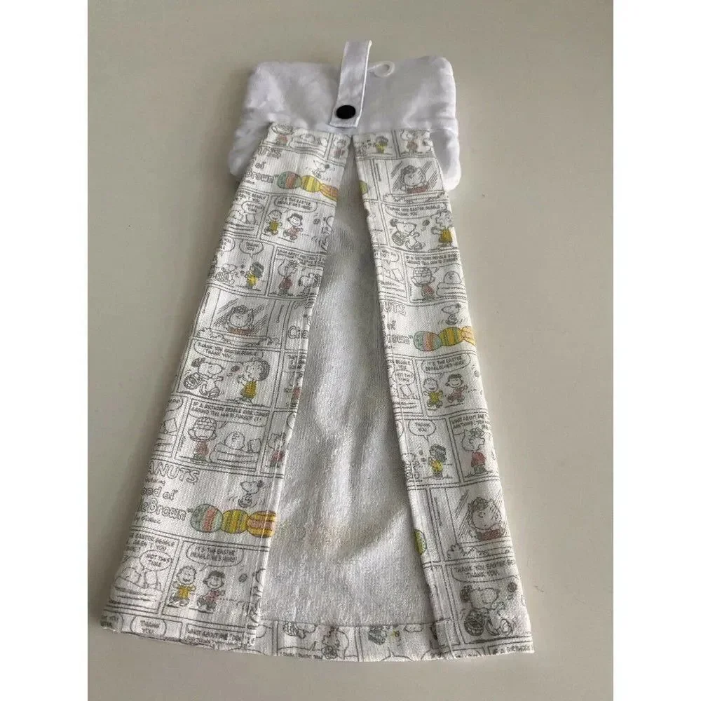 Peanuts Snoopy Hanging Kitchen Towel Easter Charlie Brown Lucy Comic Pastel NWT‎